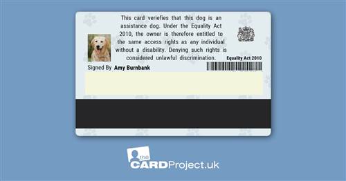 Assistance Dog ID Card Blue Paw Print Design (REAR)